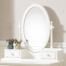 로렌-샤보이 원목 원형서랍거울